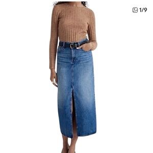 House of Harlow Denim front slit Midi Skirt Size 10